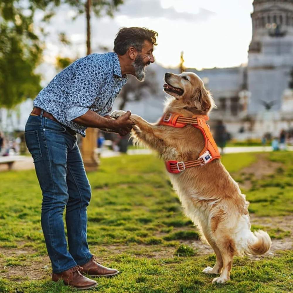 Dog Harness Adjustable No-Pull Harness Reflective Working Training Tactical, M - Picture 8 of 9